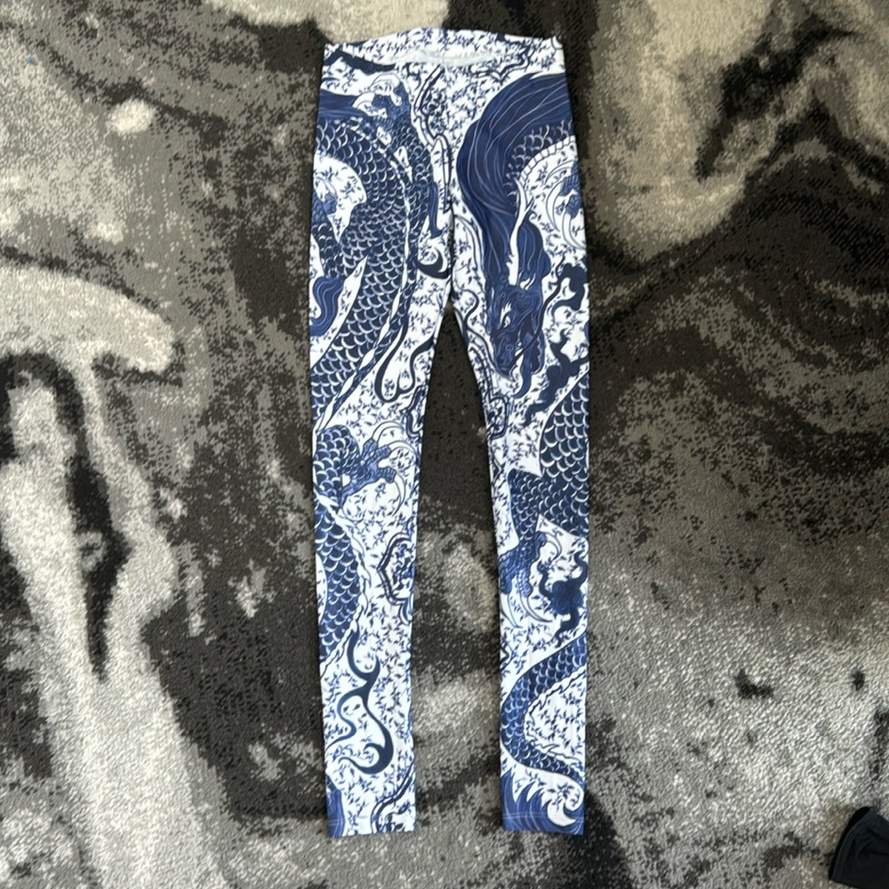 Poprageous Blue China Dragon Leggings